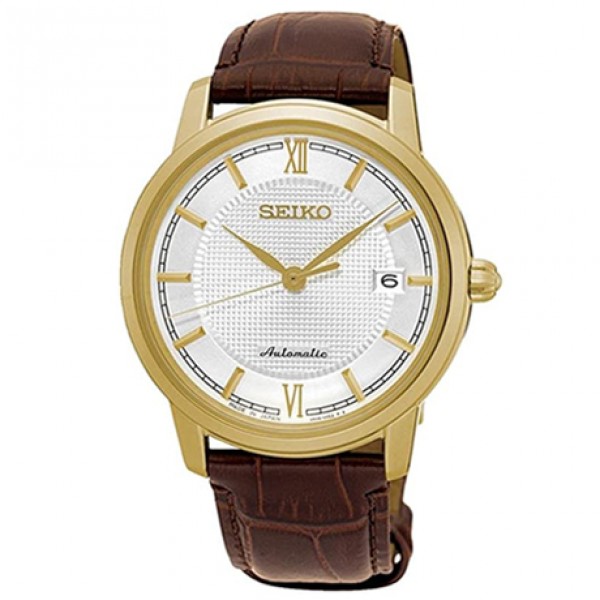 ĐỒNG HỒ NAM SEIKO PRESAGE AUTOMATIC SILVER DIAL BROWN LEATHER SRPA14J1
